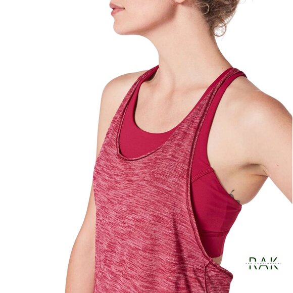 LULULEMON "Twist and Toil" Hthrd Ruby Red 2-in-1 Built-In Bra Tank | US 6 | $68 - Picture 3 of 8
